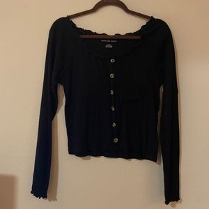 American Eagle Cropped Off the Shoulder Long Sleeve Sz L